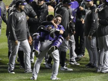 Rockies celebrate Wild Card win